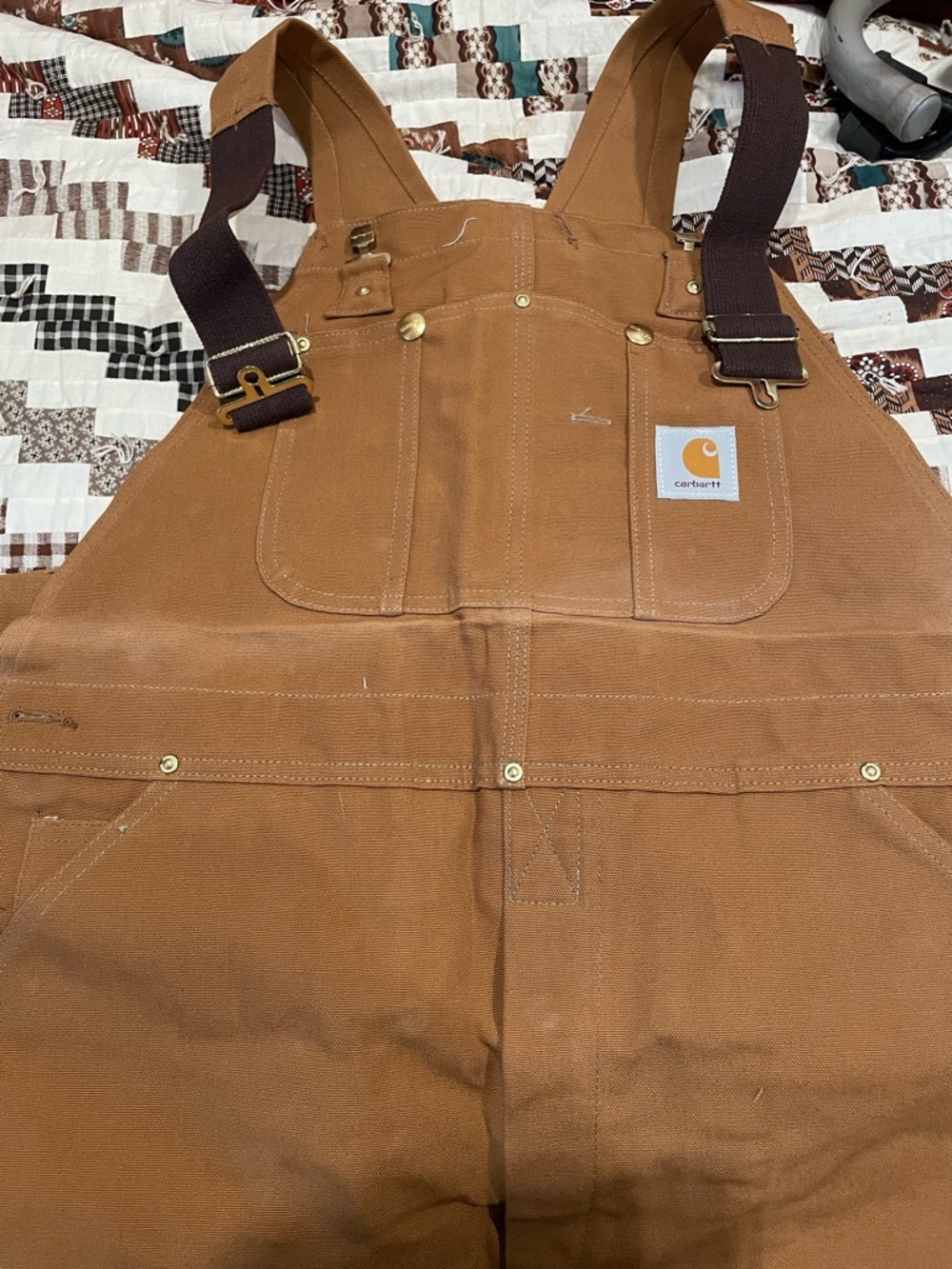Carhartt Tan and Brown Workwear bib overall